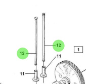 Bukh 000E9455 - Push Rod for DV10M-48, DV29RME, DV32, DV36, and DV48 Engines