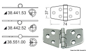Osculati 38.441.53 - Hinge Standard Pin 74x37 mm