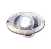 Allpa LED Courtesy Light, Stainless Steel Moon, 12v/0.4w, White, Oval, 2x0.2w SMD 2835 LED, 53.4x33mm