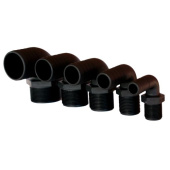 Allpa Plastic Hose Tail, 90°, Ø3/4"X19mm, With Male Thread, Black