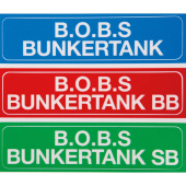 Marine B.O.B.S. Bunker Tank Identification Sticker Set, BB & SB, Soft PVC, 65×18 mm, 3 pcs