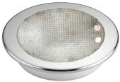 Allpa Plastic 2-Color LED Ceiling Light With Stainless Steel Cover, Ø155mm, Built-In, 8-30v, LED 1x 3w + 10x Top Red, Warm White, IP67