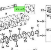 Nanni Diesel 970312144 - Crankshaft Thrust Washer Set for T4.155 and 4.380TDI Engines
