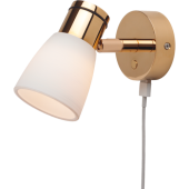 Prebit 20011909/USB - LED mounted light R1-1 with USB, shiny gold,