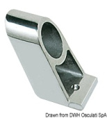 Osculati 41.712.22 Stainless Steel Handrail Central Bracket for Ø22 mm Tube, 38 mm Height
