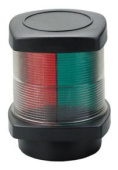 Allpa Navigation Light, 3-Colors, 12v/10w, 2x 112,5°/1x 135°, 1nm, Black Housing, Red/Green/Clear Lens