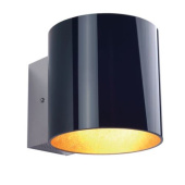 Prebit 31814105 - LED Wall Light Lucy HV, Glass Shade black/gold, 230V, Max. 8W, Warm White, (W10 HV)