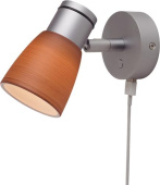 Prebit LED Wall Lamp R1-1 D2W With USB-C Matte Chrome Warm White 10-30V 3W Dimmable Wenge Brown Colored Glass