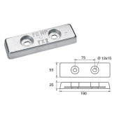 E. Polipodio ZX013 Zinc Anode for Hull 190x55x25 mm, 1.6 kg