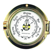 Plastimo 12767 - 4" solid brass porthole barometer