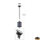 Trem L3832111 - Halogen 360° Pull-Out Flat Mounting Pole Light With Combi 225° Light With Lunar Base Black Color