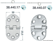 Osculati 38.440.17 - Hinge with Standard Pin 2mm 47x30 mm