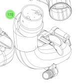 Steyr 2178885-0 - Painted Exhaust Pipe Assembly for Volvo DP290 R4 and R6 Drives