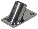 Allpa Stainless Steel Guard Railing Deck Socket 60°, Ø22,25mm With Square Base 76x43mm
