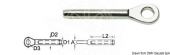 Osculati AISI 316 Stainless Steel Press-Fit Eye Terminals for 2.5–12 mm Wire Rope