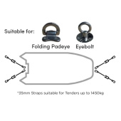 Rapid Marine Bow And Stern Kit 4x35mm Double Hook - 1.2 m Grey