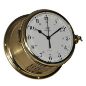Schatz Clock Quartz Royal Brushed Brass Ø180 mm With Glass Strike