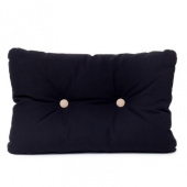 Black Cushion with Beige Buttons 55x35 cm