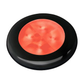Hella Marine 2XT 980 507-251 - Slim Line Round Courtesy Lamps, Red Light, Black Plastic Rim, 12V DC