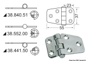 Osculati 38.552.00 - Hinge with Central Pin 55x37 mm