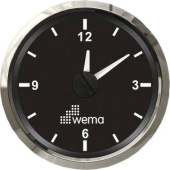 Wema 110661 Silverline Ø52mm Analog Clock - Black Chrome