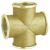 Osculati Brass Cross Tee Fitting, Female Thread, 3/8" to 1-1/2"