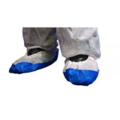White Overshoes With Blue Non-slip Sole