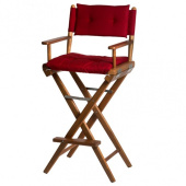 High Teak Folding Director's Chair Claret Deluxe