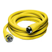 Hubbell HBL61CM52 Ship to Shore Cableset, 50A 125/250V, 3-Pole 4-Wire Grounding, Non-NEMA, Yellow