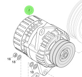 Steyr Z002088-0 - 28V 55A Painted Alternator Assembly