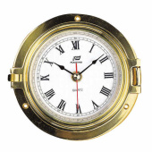 Plastimo 31229 - 4.5" solid brass porthole clock