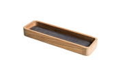 Teak Block Grid Magazine Rack 26.5 x 28 x 11 cm