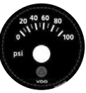 VDO A2C60000975 - Viewline Pressure Gauge 12/24V 52 mm 0–100PSI Black