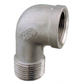 Guidi Stainless Steel 90° Elbow M-F BSP Male x Female Thread Pipe Fittings, Sizes 1/4" to 1 1/2"