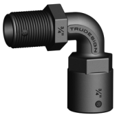 TruDesign Connector Female Male 90° – 3/4" F x 3/4" M – Black