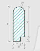 Wood Profile Afdeklijst 16x48 mm