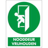 Marine Keep Emergency Door Clear Safety Sticker, Dutch, Soft PVC, 180×220 mm