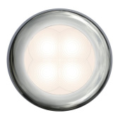 Hella Marine 2XT 980 500-221 - Slim Line Round Courtesy Lamps, Warm White Light, Polished Stainless Steel Rim, 12V DC