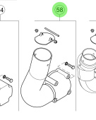 Steyr 2178885-1 - Exhaust Pipe Assembly for Volvo DP290 V8 and Steyr Marine Engines