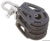 Viadana Composite Ball Bearing Double Block with Universal Head for Rope up to 10-12 mm, 38-57 mm Sheaves