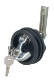 Perko 1086DP1WHT - Hatch Latch, Pressed Metal with Lock White, Retractable Bolt