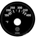 VDO A2C60000960 - Viewline Cylinder Head Temperature Gauge 52mm 140-400F Black