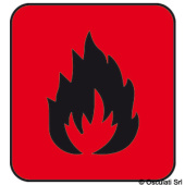 Osculati 35.464.06 - Fire Hazard Sticker (sheet of 10 logos) 25x27mm