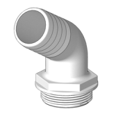 TruDesign Aquavalve Hose Connector 120° - 1 1/2" x 38, White