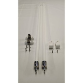 Tessilmare White Aluminium Support Poles Ø25mm (Pair)