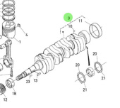 Nanni Diesel 970307338 - Complete Crankshaft for 4 HE and N4 Engines