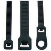 Euromarine Cable Tie - 4.8mm - 200mm - Black With Eyelet (Set