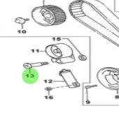 Nanni Diesel 970312643 - Timing Belt Idler Shaft for T6 Series Engines