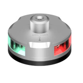 Lopolight 101-005W-FB - Navigation Light Tri-color With Windex Mounting+Light, Silver With FB Base