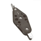 Barton N16431 – Fiddle Block Swivel with Becket Size 6 64mm, Ball Bearing, Ø44/72mm Sheaves, Max Rope 14mm